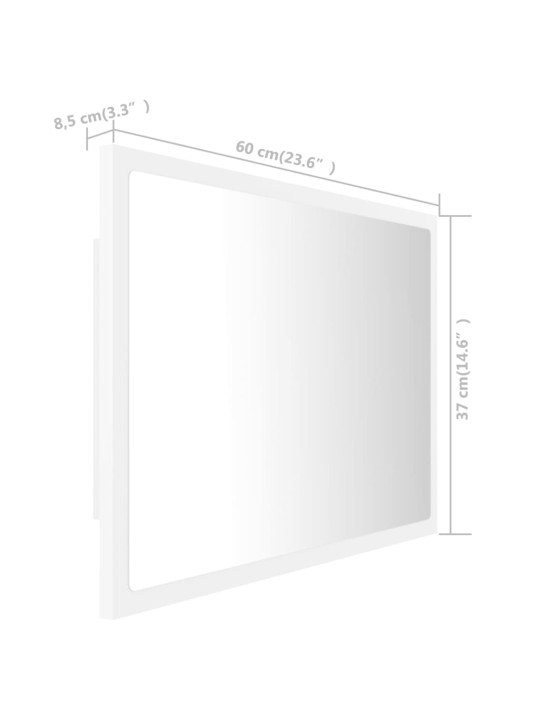 LED koupelnové zrcadlo bílé 60 x 8,5 x 37 cm akrylové