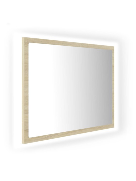 Led koupelnové zrcadlo dub sonoma 60 x 8,5 x 37 cm akrylové