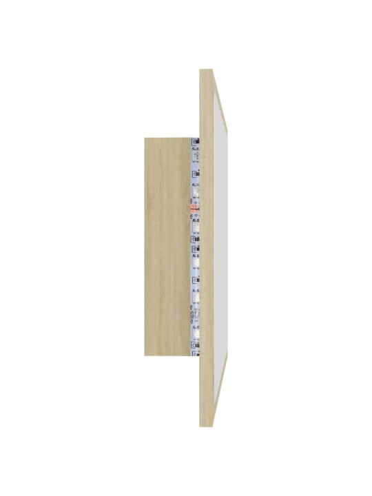 Led koupelnové zrcadlo dub sonoma 60 x 8,5 x 37 cm akrylové