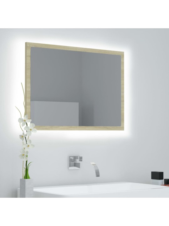 Led koupelnové zrcadlo dub sonoma 60 x 8,5 x 37 cm akrylové