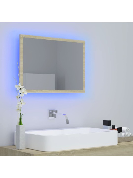 Led koupelnové zrcadlo dub sonoma 60 x 8,5 x 37 cm akrylové