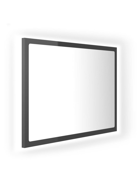 LED koupelnové zrcadlo šedé vysoký lesk 60x8,5x37 cm akrylové