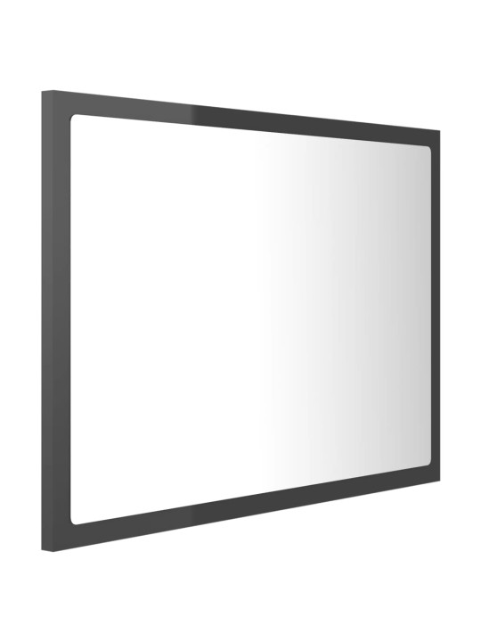 LED koupelnové zrcadlo šedé vysoký lesk 60x8,5x37 cm akrylové