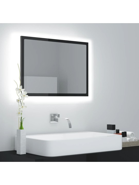 LED koupelnové zrcadlo šedé vysoký lesk 60x8,5x37 cm akrylové