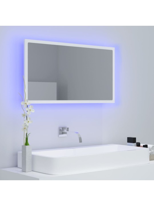 LED koupelnové zrcadlo bílé 80 x 8,5 x 37 cm akrylové