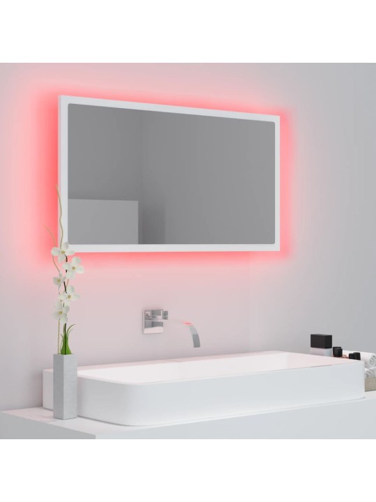 LED koupelnové zrcadlo bílé 80 x 8,5 x 37 cm akrylové