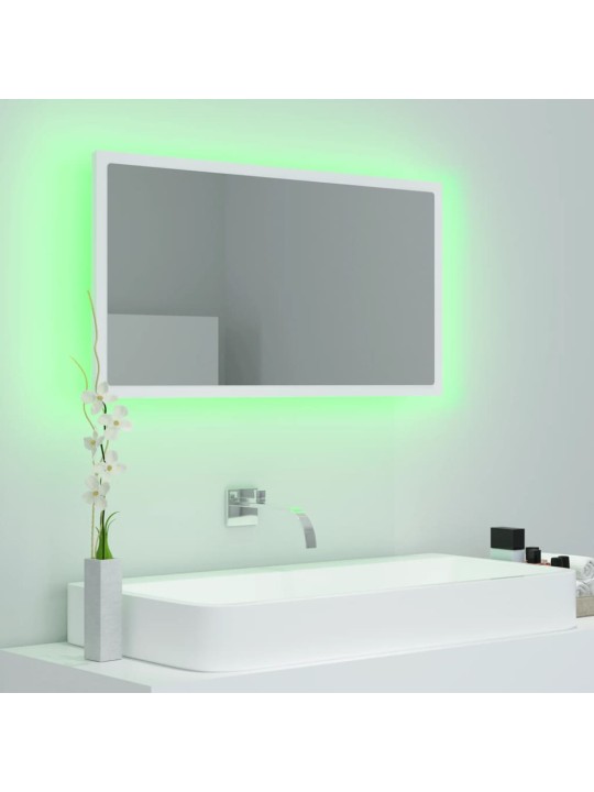 LED koupelnové zrcadlo bílé 80 x 8,5 x 37 cm akrylové