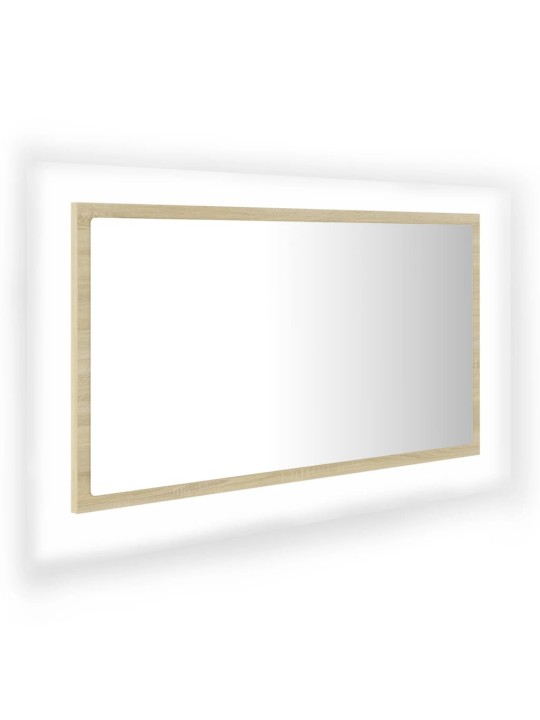LED koupelnové zrcadlo dub sonoma 80 x 8,5 x 37 cm akrylové