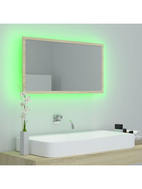 LED koupelnové zrcadlo dub sonoma 80 x 8,5 x 37 cm akrylové