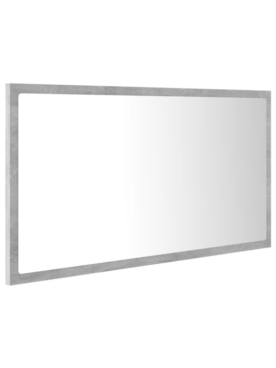 LED koupelnové zrcadlo betonově šedé 80 x 8,5 x 37 cm akrylové