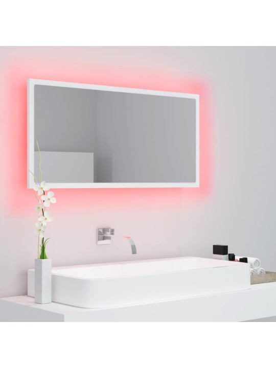 LED koupelnové zrcadlo bílé 90 x 8,5 x 37 cm akrylové