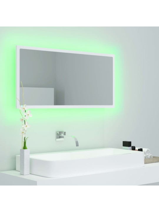 LED koupelnové zrcadlo bílé 90 x 8,5 x 37 cm akrylové