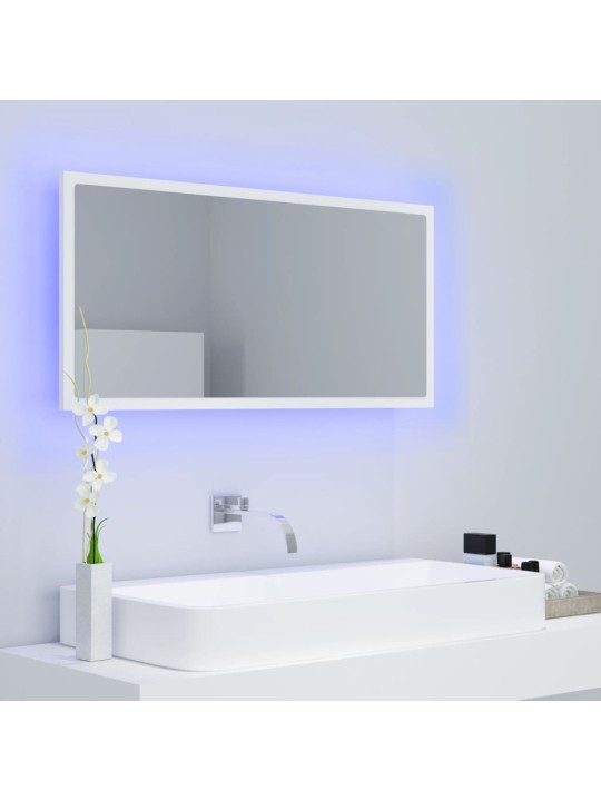LED koupelnové zrcadlo bílé 90 x 8,5 x 37 cm akrylové