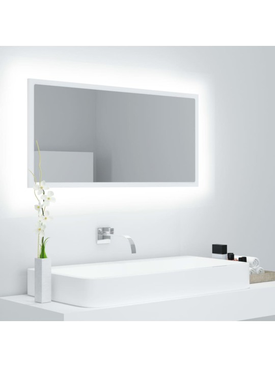LED koupelnové zrcadlo bílé 90 x 8,5 x 37 cm akrylové