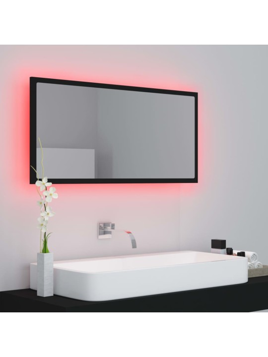 LED koupelnové zrcadlo černé 90 x 8,5 x 37 cm akrylové