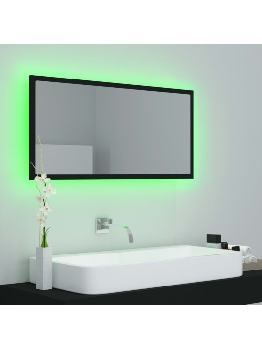 LED koupelnové zrcadlo černé 90 x 8,5 x 37 cm akrylové