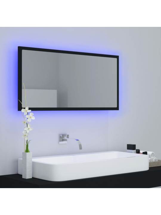 LED koupelnové zrcadlo černé 90 x 8,5 x 37 cm akrylové