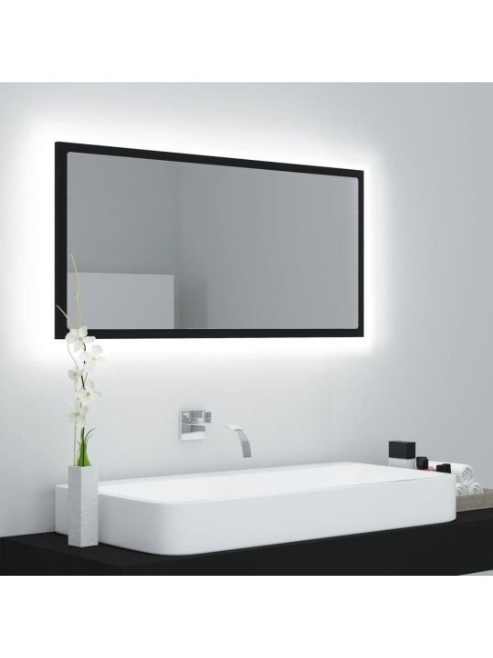 LED koupelnové zrcadlo černé 90 x 8,5 x 37 cm akrylové