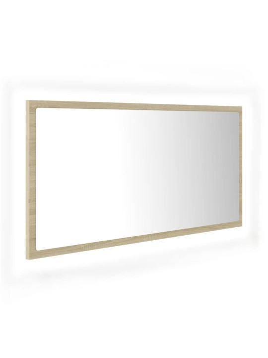 LED koupelnové zrcadlo dub sonoma 90 x 8,5 x 37 cm akrylové