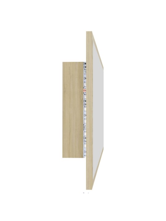 LED koupelnové zrcadlo dub sonoma 90 x 8,5 x 37 cm akrylové