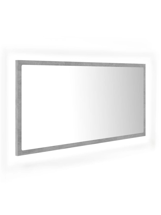LED koupelnové zrcadlo betonově šedé 90 x 8,5 x 37 cm akrylové