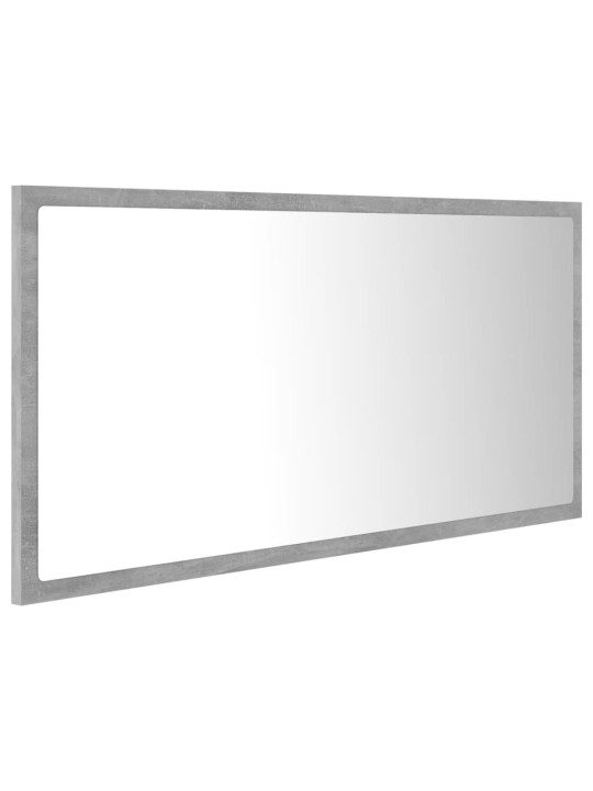 LED koupelnové zrcadlo betonově šedé 90 x 8,5 x 37 cm akrylové