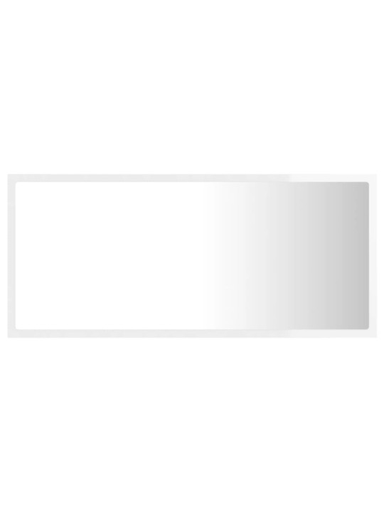 LED koupelnové zrcadlo bílé vysoký lesk 90x8,5x37 cm akrylové