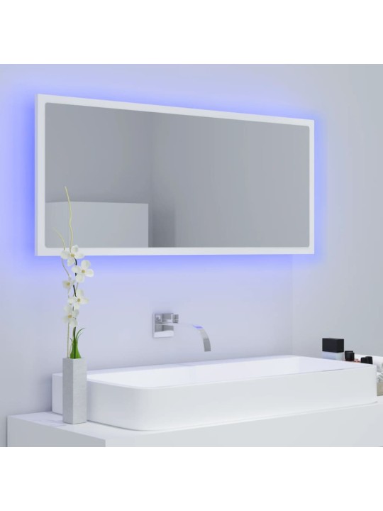 LED koupelnové zrcadlo bílé 100 x 8,5 x 37 cm akrylové