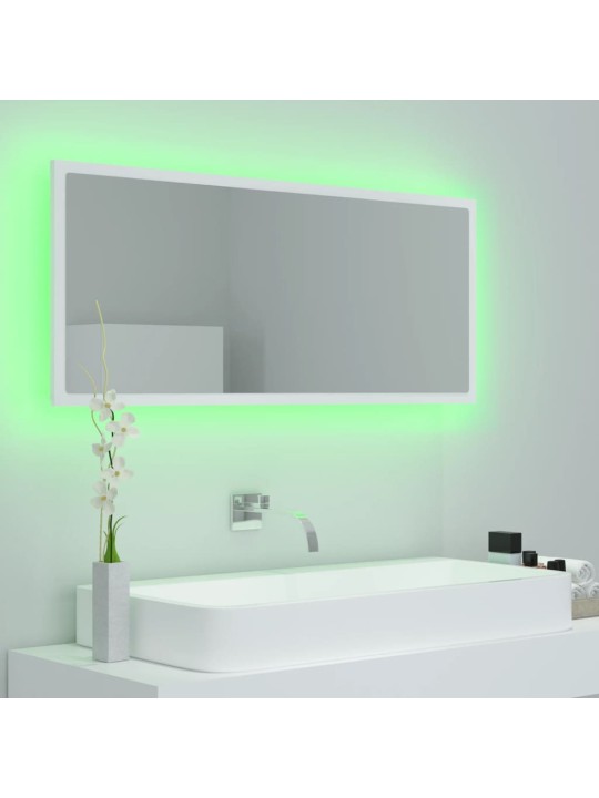 LED koupelnové zrcadlo bílé 100 x 8,5 x 37 cm akrylové