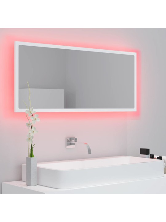 LED koupelnové zrcadlo bílé 100 x 8,5 x 37 cm akrylové