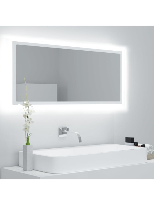 LED koupelnové zrcadlo bílé 100 x 8,5 x 37 cm akrylové