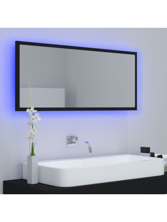 LED koupelnové zrcadlo černé 100 x 8,5 x 37 cm akrylové