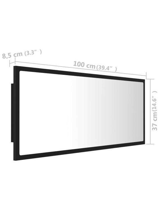 LED koupelnové zrcadlo černé 100 x 8,5 x 37 cm akrylové