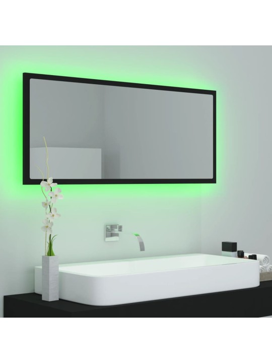 LED koupelnové zrcadlo černé 100 x 8,5 x 37 cm akrylové