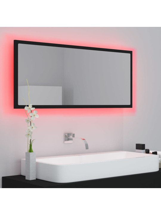 LED koupelnové zrcadlo černé 100 x 8,5 x 37 cm akrylové
