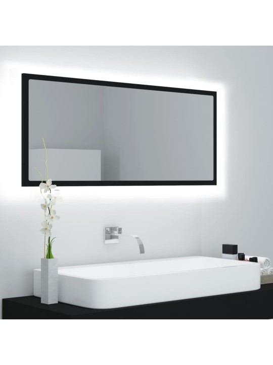 LED koupelnové zrcadlo černé 100 x 8,5 x 37 cm akrylové