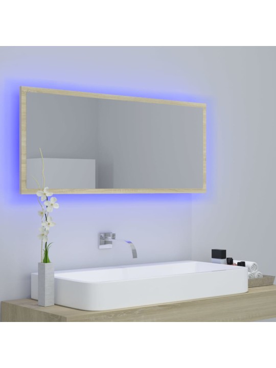 LED koupelnové zrcadlo dub sonoma 100 x 8,5 x 37 cm akrylové