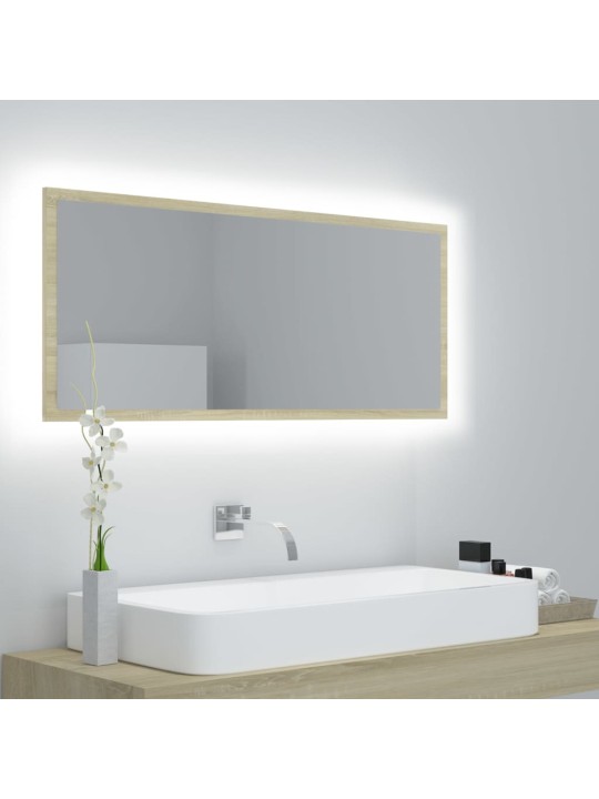 LED koupelnové zrcadlo dub sonoma 100 x 8,5 x 37 cm akrylové