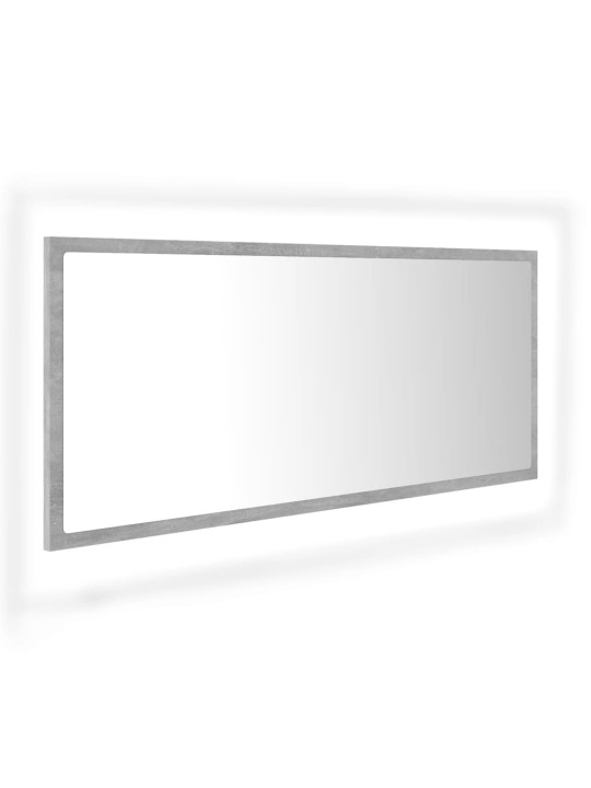 LED koupelnové zrcadlo betonově šedé 100 x 8,5 x 37 cm akrylové