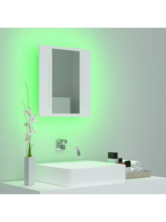 LED koupelnová skříňka se zrcadlem bílá 40 x 12 x 45 cm akryl