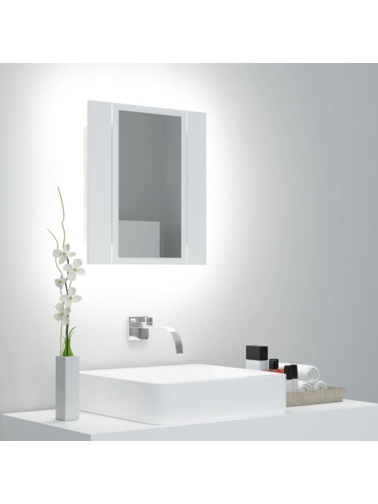LED koupelnová skříňka se zrcadlem bílá 40 x 12 x 45 cm akryl