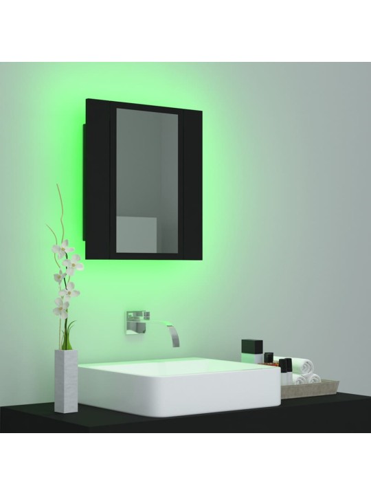 LED koupelnová skříňka se zrcadlem černá 40 x 12 x 45 cm akryl