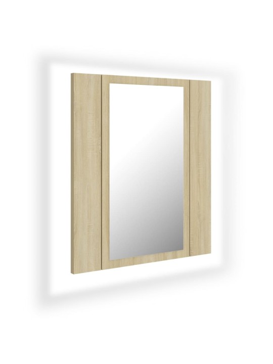 LED koupelnová skříňka se zrcadlem dub sonoma 40x12x45 cm akryl