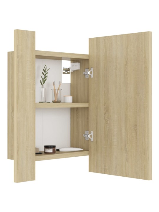LED koupelnová skříňka se zrcadlem dub sonoma 40x12x45 cm akryl