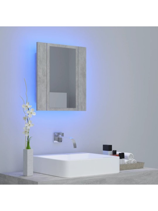 LED koupelnová skříňka se zrcadlem betonově šedá 40x12x45 cm