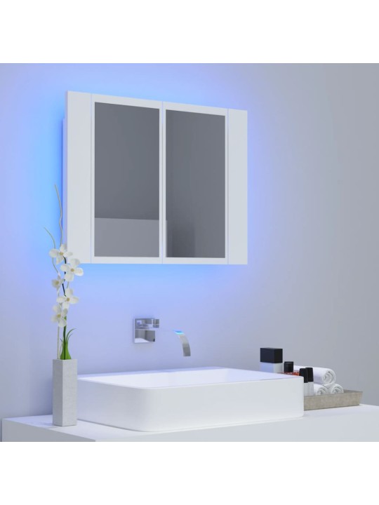 LED koupelnová skříňka se zrcadlem bílá 60 x 12 x 45 cm akryl