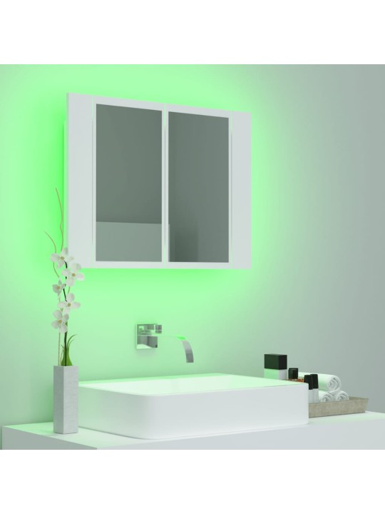 LED koupelnová skříňka se zrcadlem bílá 60 x 12 x 45 cm akryl
