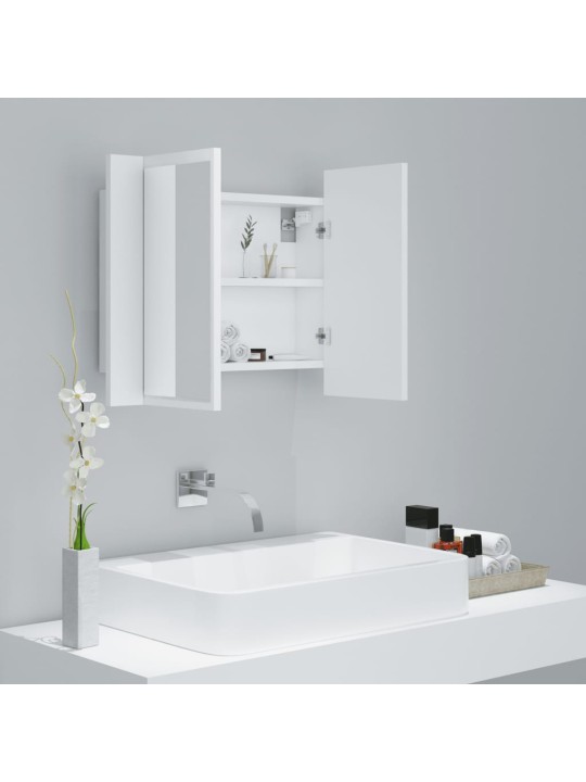 LED koupelnová skříňka se zrcadlem bílá 60 x 12 x 45 cm akryl