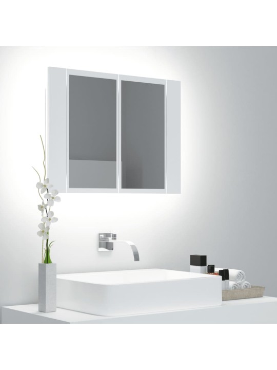 LED koupelnová skříňka se zrcadlem bílá 60 x 12 x 45 cm akryl