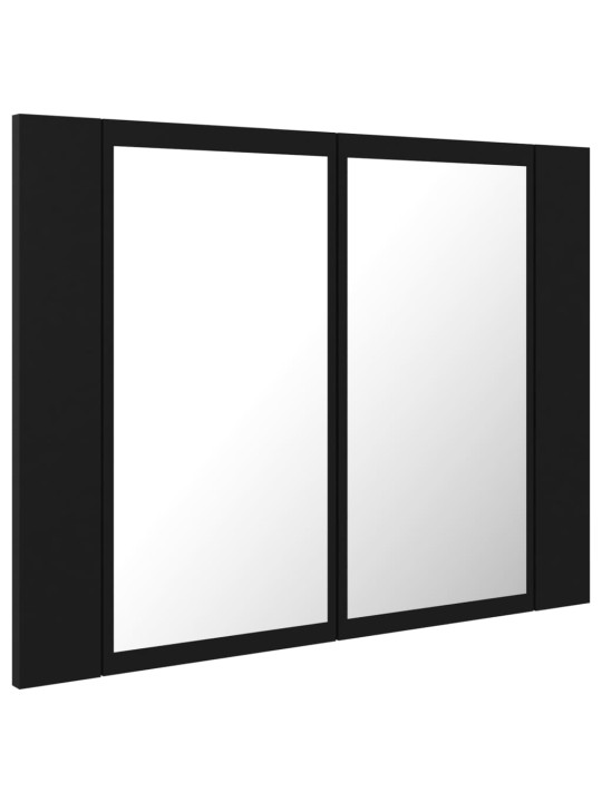 LED koupelnová skříňka se zrcadlem černá 60 x 12 x 45 cm akryl
